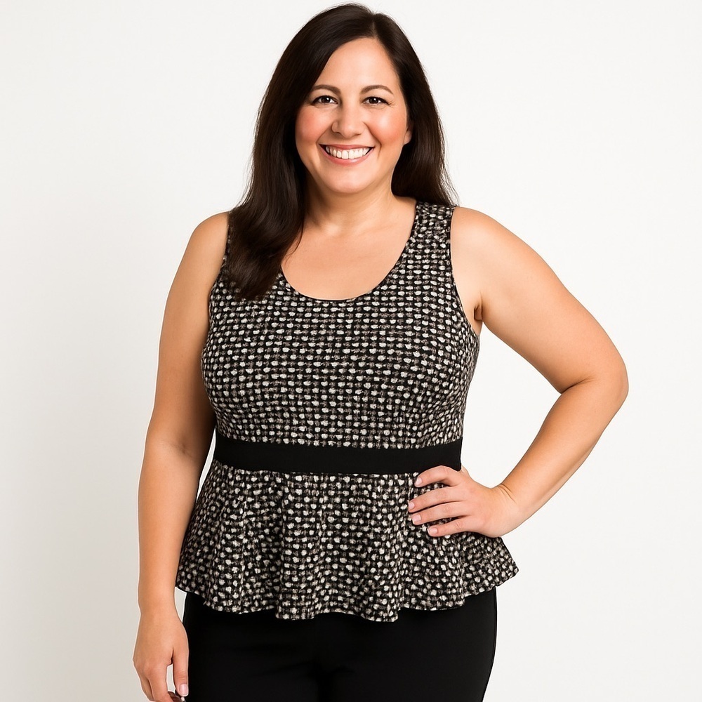 CHARLOTTE RUSSE NWT! Black & White Print Tank Top Size XL